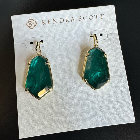 Kendra Scott Jewelry - NWT Kendra Scott Alexandria Drop Earrings Gold Teal Green Illusion